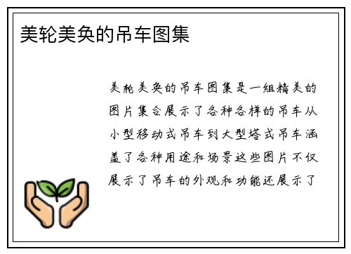 美轮美奂的吊车图集